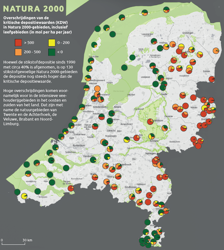 Overschrijdingen kritische depositiewaarden natuurgebieden
